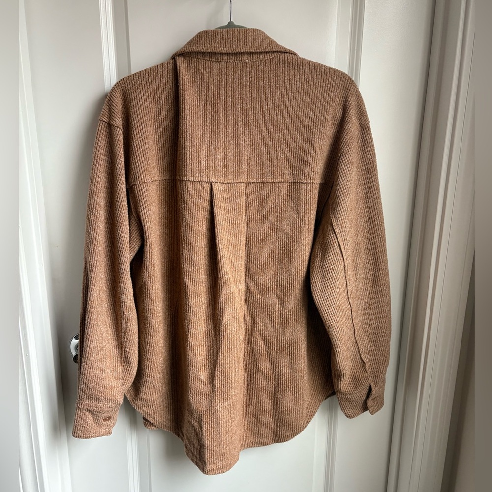 For The Republic Brown Ribbed Button-Up - Picture 2 of 3